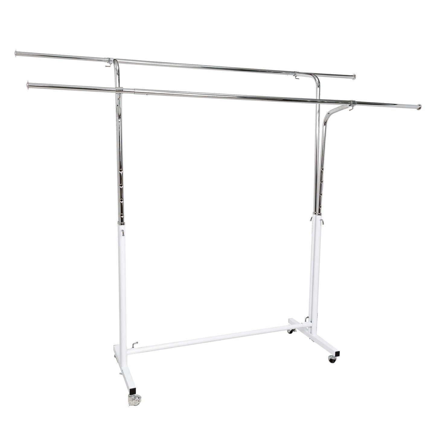 Höhenverstellbarer Barrenständer mit weißem Gestell