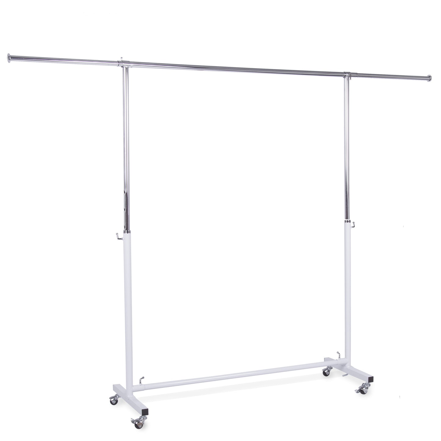 Höhenverstellbarer Rollständer mit weißem Gestell