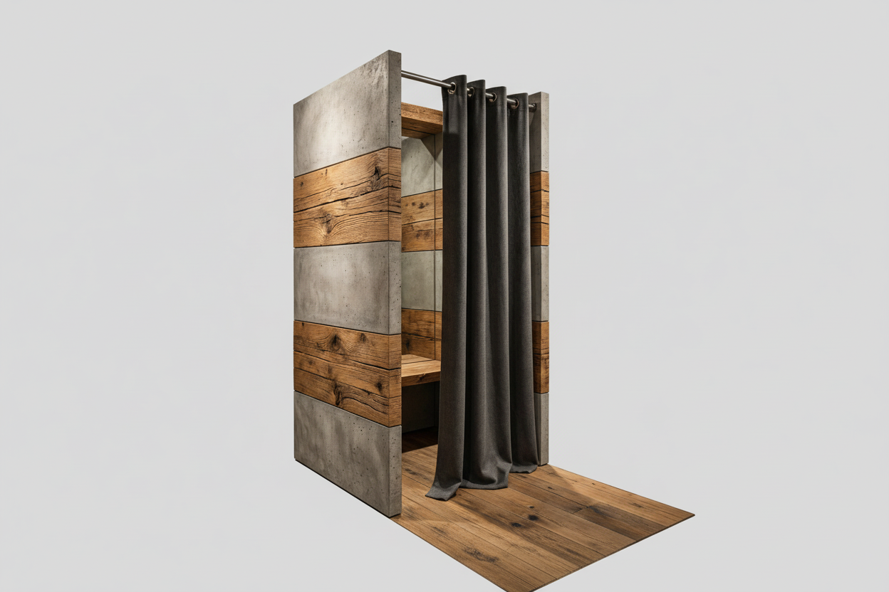 Umkleidekabine Beton "Rustic"