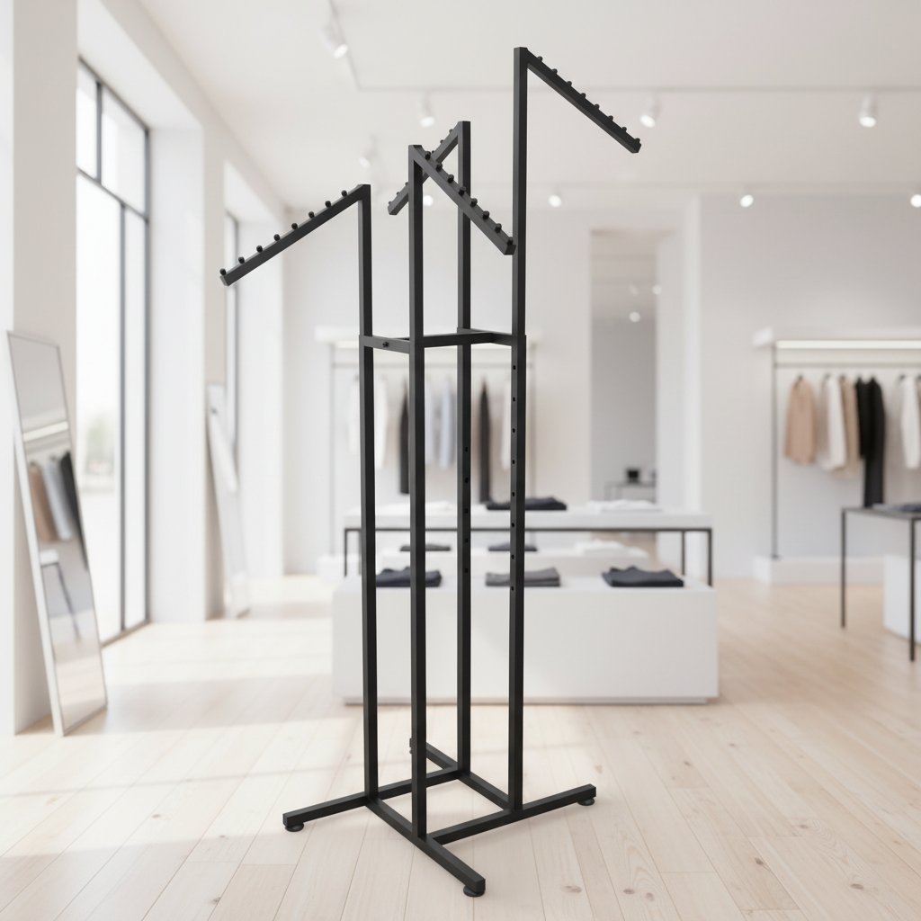 Kreuzständer höhenverstellbare Arme schräg, schwarz 120-183x110x110 cm