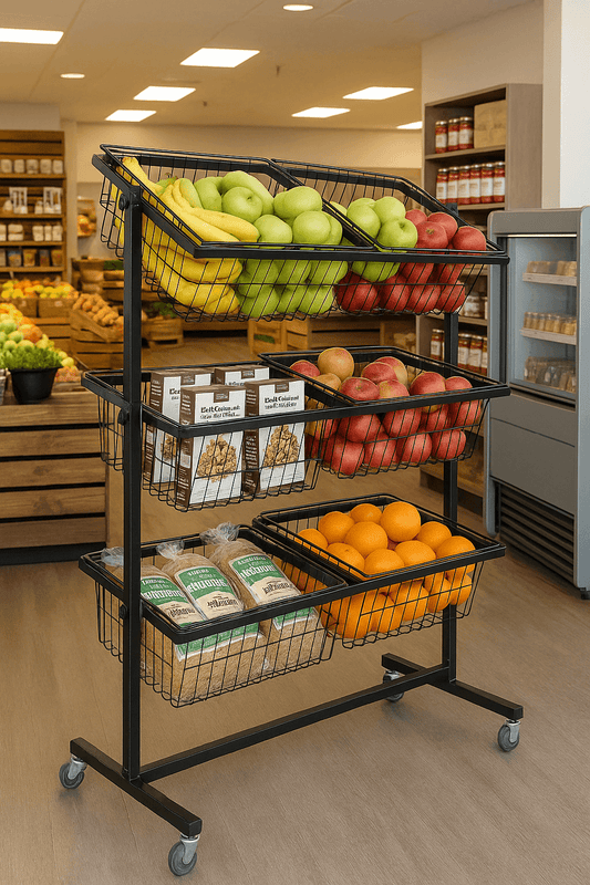 Rollständer mit verstellbaren Körben schwarz