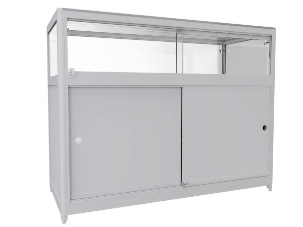 28403_thekenvitrine_silber_mit_led_beleuchtung_aluminium_holz_schiebetueren_600x600