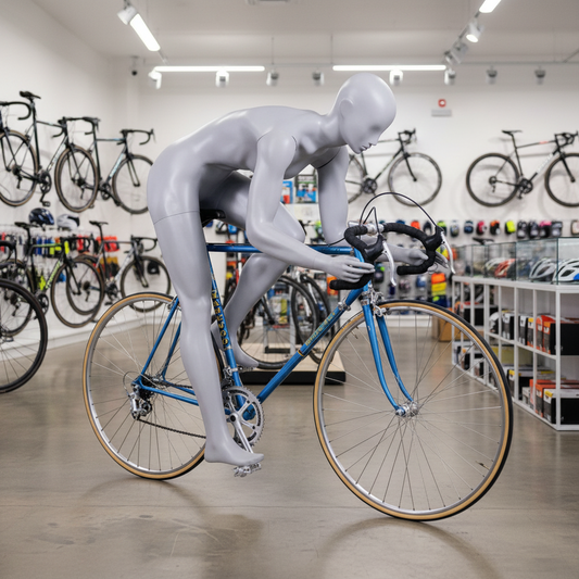 Penther Damen-Schaufensterpuppe athletische Figur, Rennrad Fahrradfahrerin