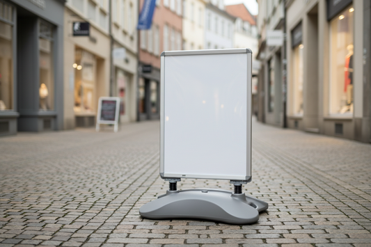 Aigentlich Wassertank Kundenstopper Silber, DIN A1