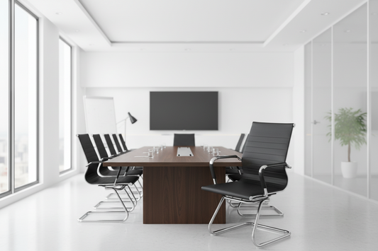 Besucherstuhl Freischwinger Kunstleder chrom, schwarz, 2er Set