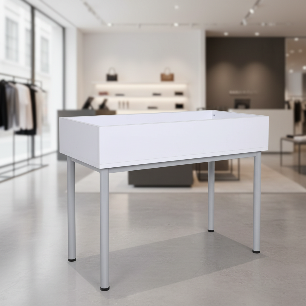 Stabiler Wühltisch/Verkaufstisch/Wühlkorb mit Stahlgestell,