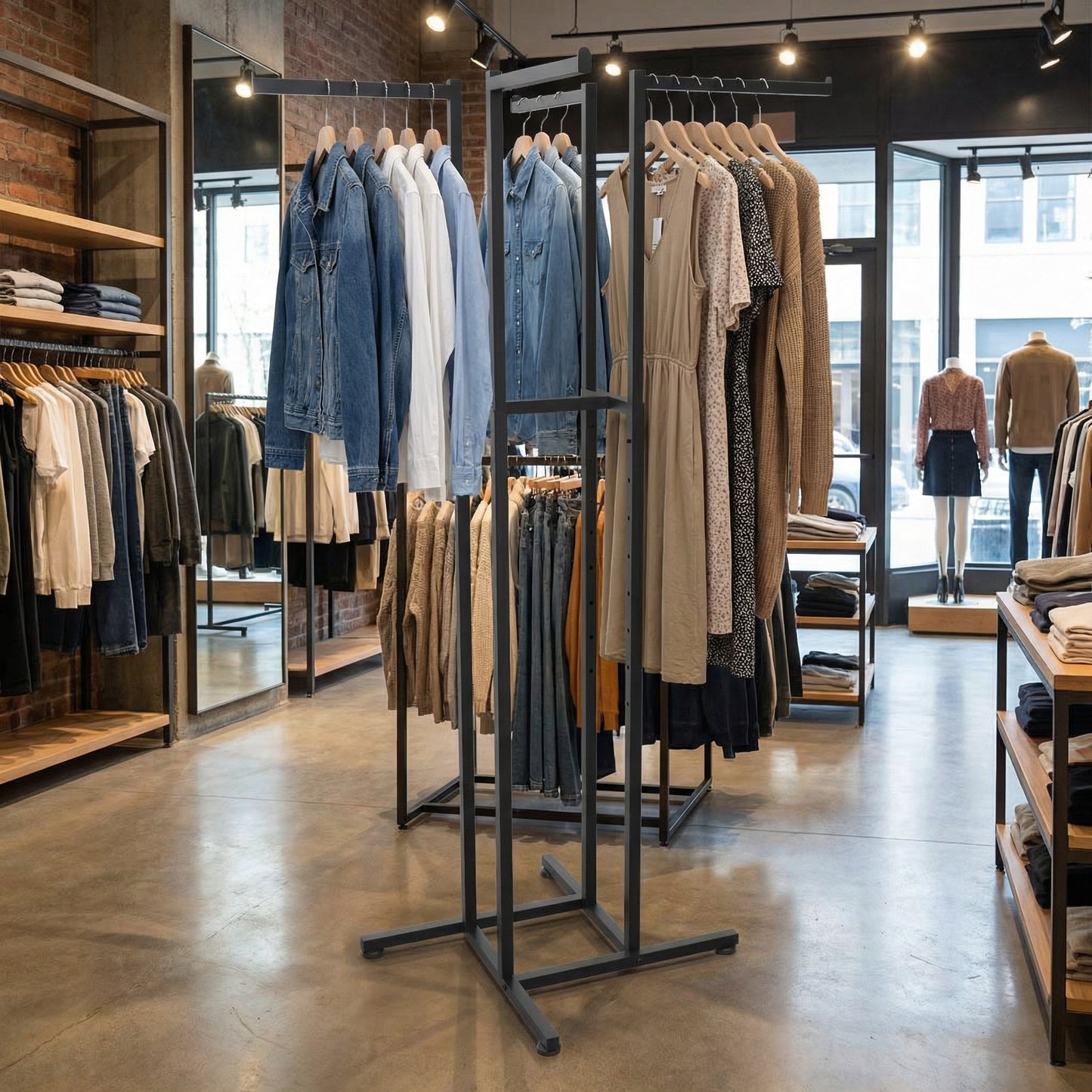 Kreuzständer höhenverstellbare Arme gerade, schwarz 120-183x110x110 cm