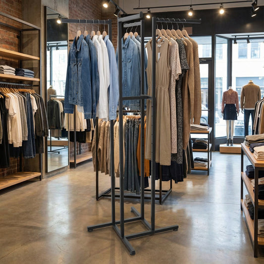 Kreuzständer höhenverstellbare Arme gerade, schwarz 120-183x110x110 cm