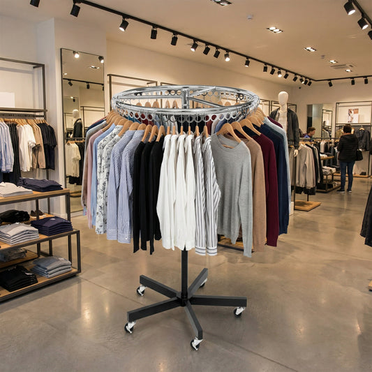 Höhenverstellbarer Rundständer, 76 cm Durchmesser, Gestell schwarz