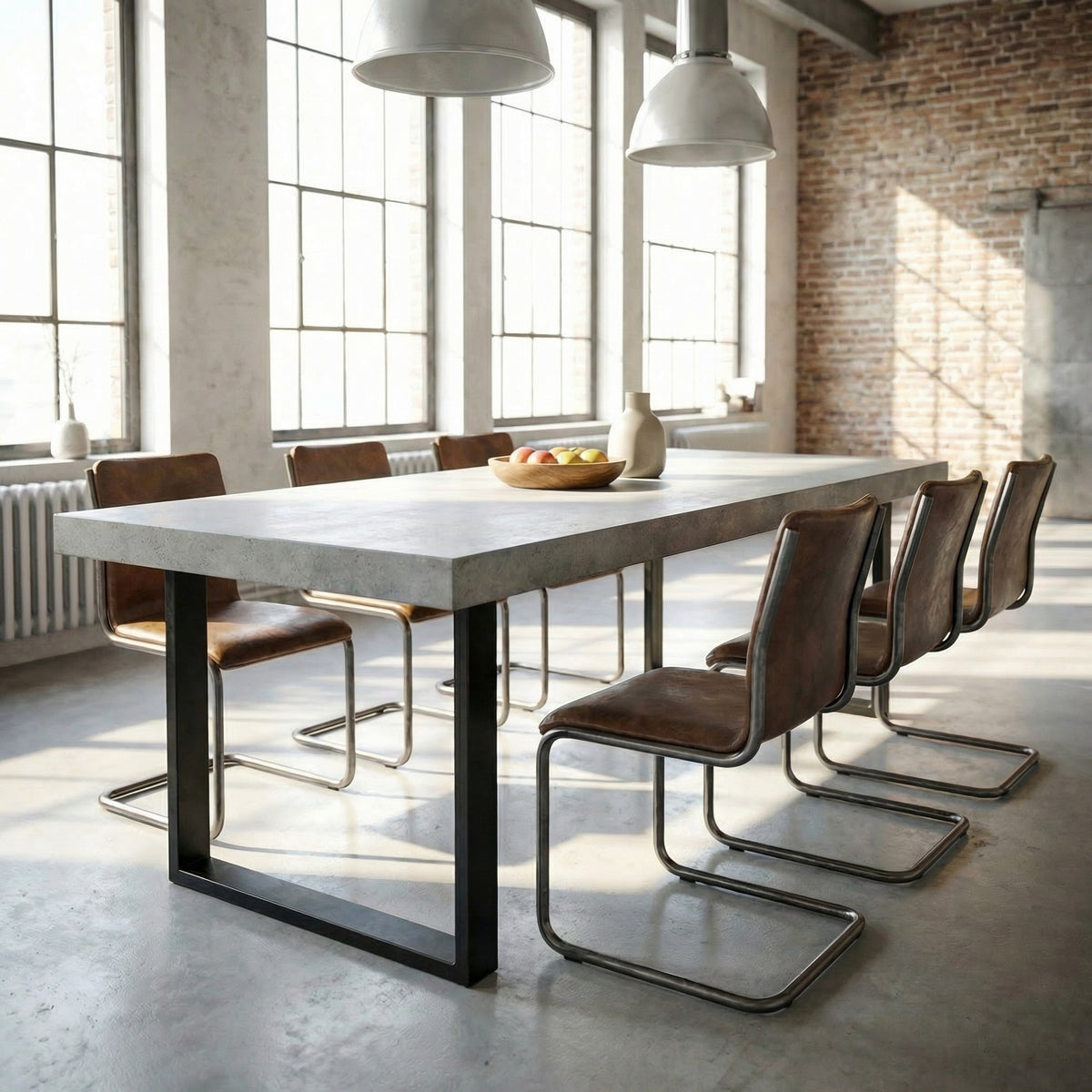 Esstisch Beton massiv Holz Esszimmer Betonoptik individuell – Borkenkaefer Möbel- und Ladenbau