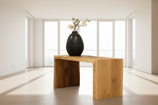 Massivholz Hocker  Bank aus Eiche mit Baumkante