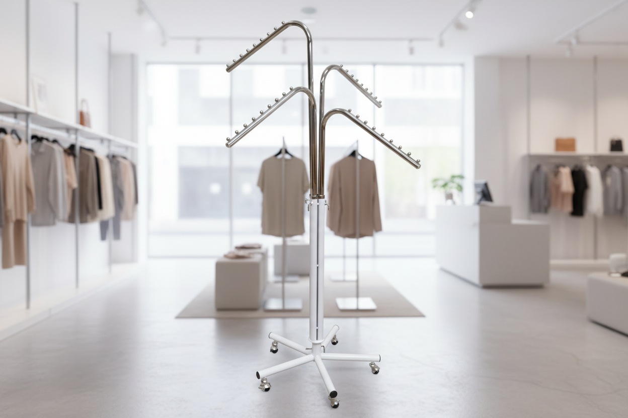 Kleiderständer Chrom / Weiss